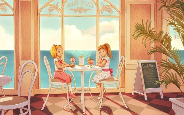 Anime Cafe Background Desktop.