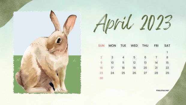 April 2023 Calendar Desktop Image.