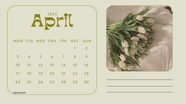 April 2023 Calendar Desktop Wallpaper.