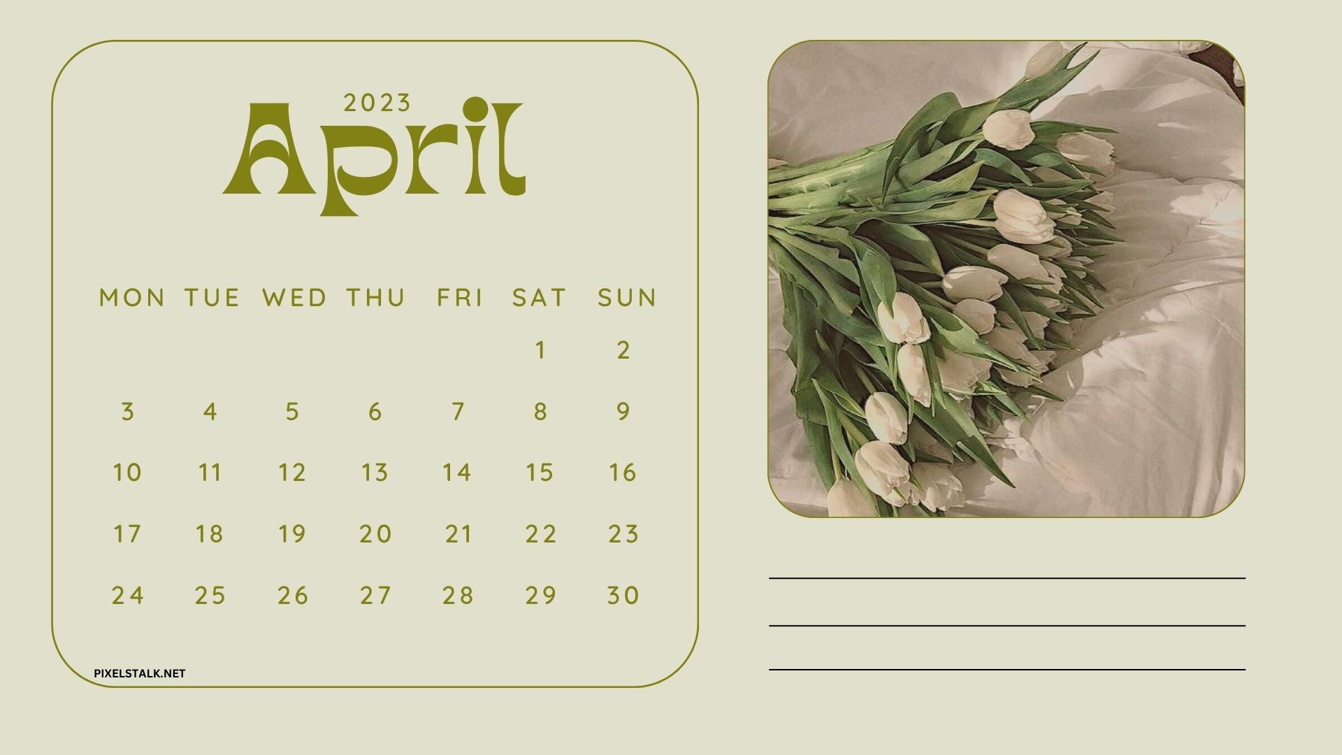 April 2023 Calendar Desktop Wallpapers 
