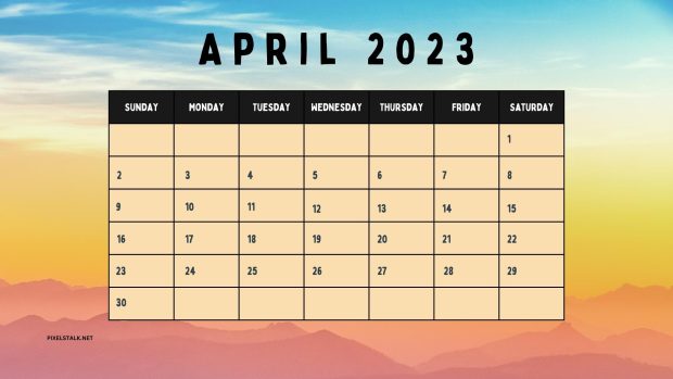 April 2023 Calendar Wallpaper Free Download.