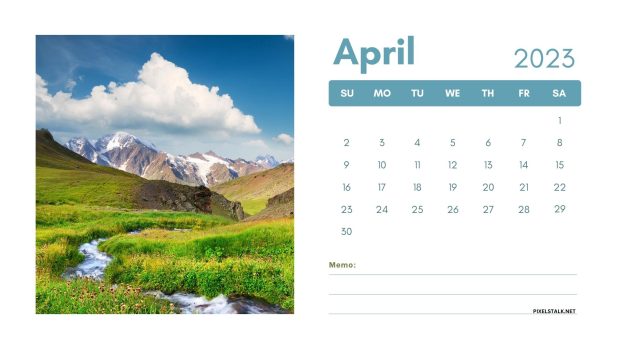 April 2023 Calendar Wallpaper HD.