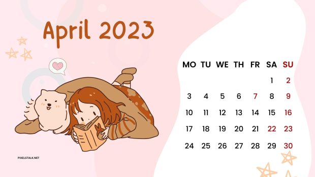 April 2023 Calendar Wide Screen Wallpaper.