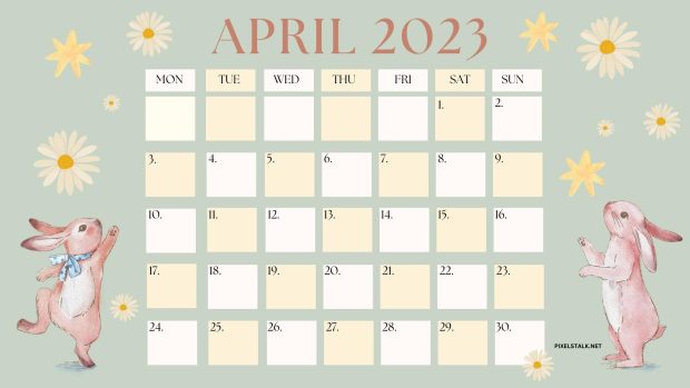 April 2023 Calendar Wide Screen Wallpaper HD.