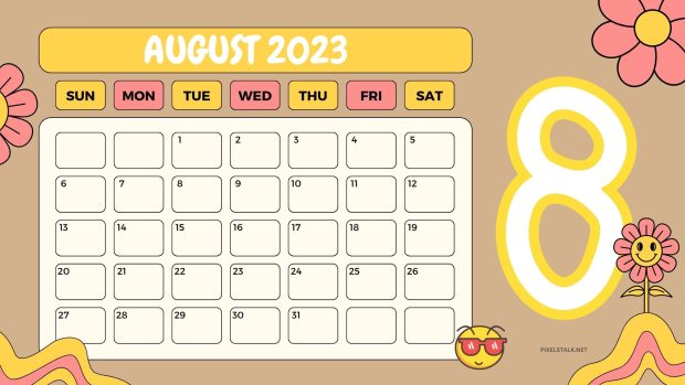 August 2023 Calendar Backgrounds High Resolution.