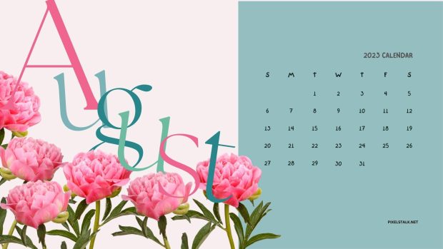 August 2023 Calendar Desktop Wallpaper.