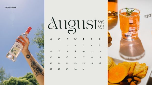 August 2023 Calendar Desktop Wallpaper.