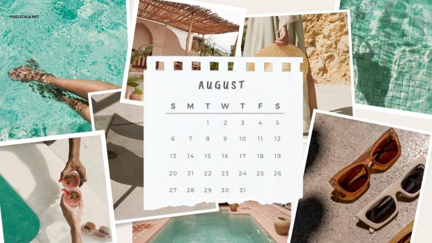 August 2023 Calendar Wallpaper HD 1080p.