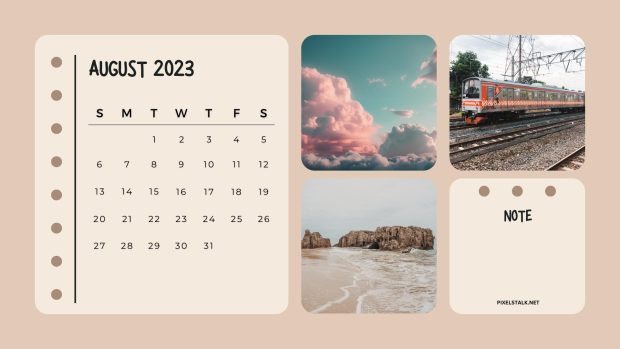 August 2023 Calendar Wallpaper HD Free download.