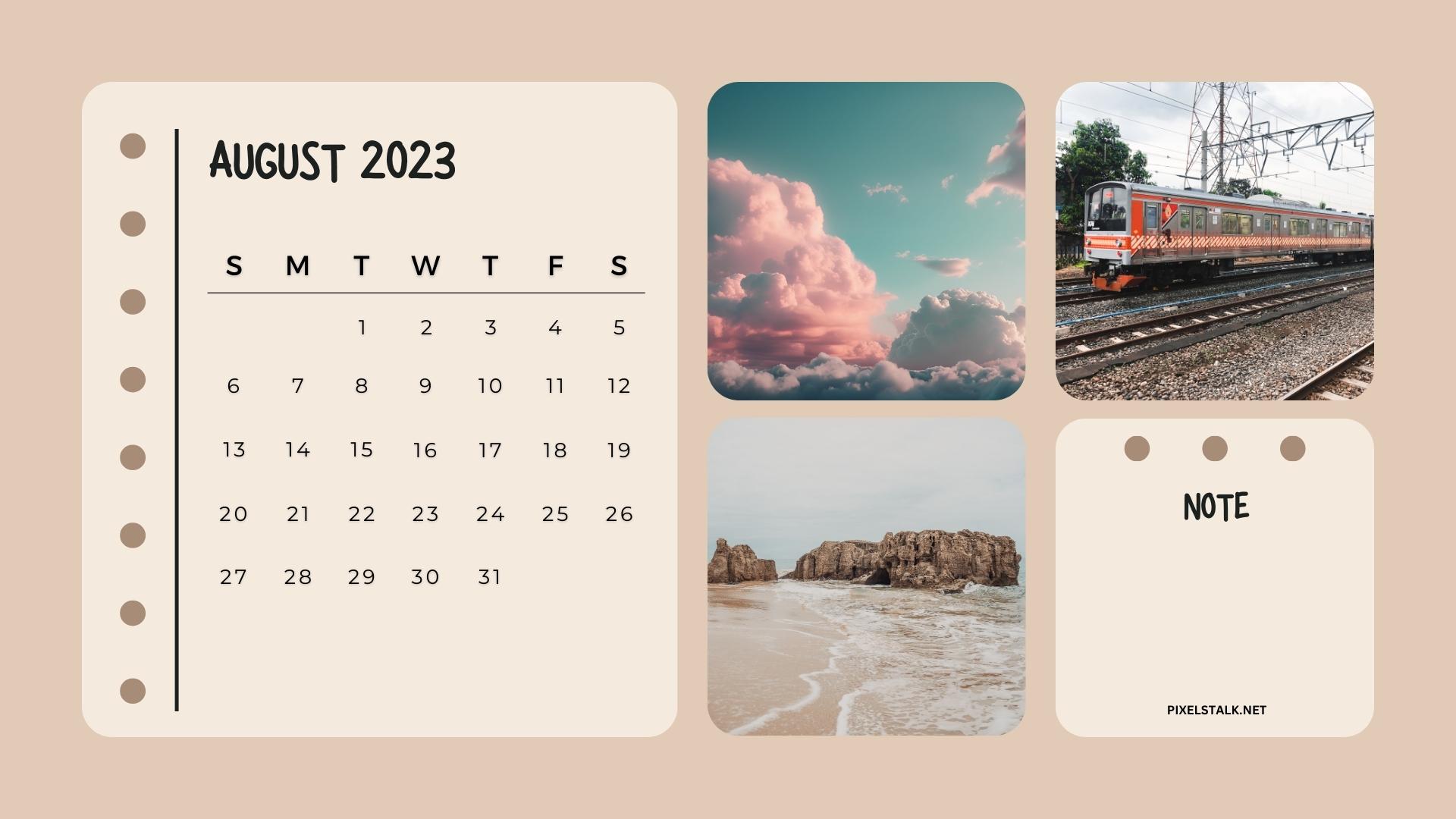 August 2023 Calendar Desktop Wallpapers