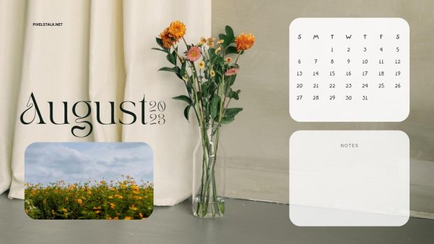 August 2023 Calendar Wallpaper High Resolution.