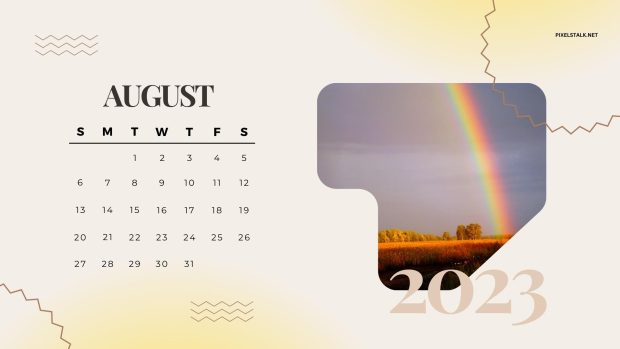 August 2023 Calendar Wide Screen Wallpaper.