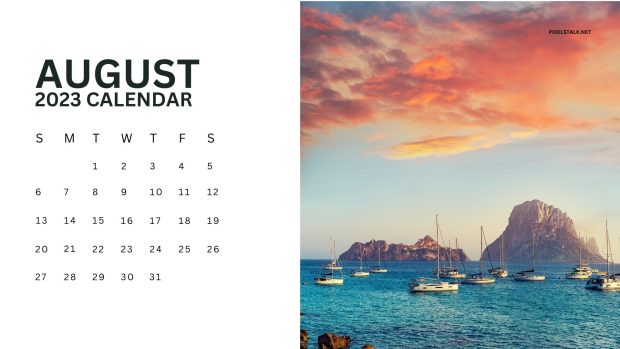 August 2023 Calendar Wide Screen Wallpaper.
