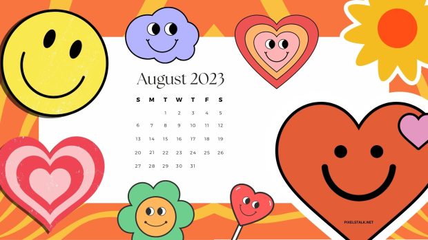 August 2023 Calendar Wide Screen Wallpaper HD.