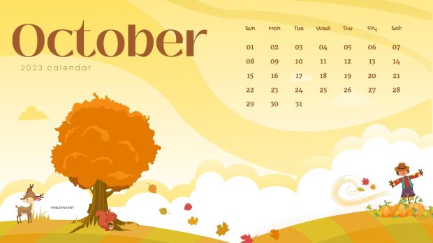 Autumn October 2023 Calendar Backgrounds HD.