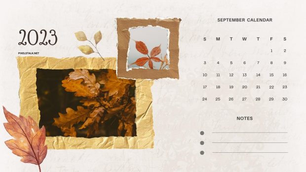 Autumn September 2023 Calendar Background.