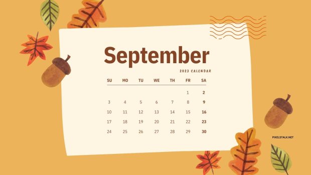 Autumn September 2023 Calendar Wallpaper.
