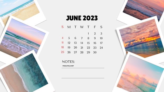 Awesome June 2023 Calendar Wallpaper HD.