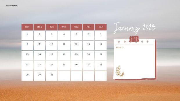 Basic January Calendar 2023 Wallpaper HD.