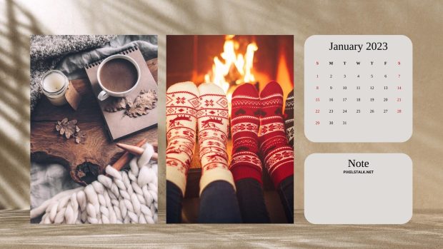 Beautiful January Calendar 2023 Wallpaper HD.