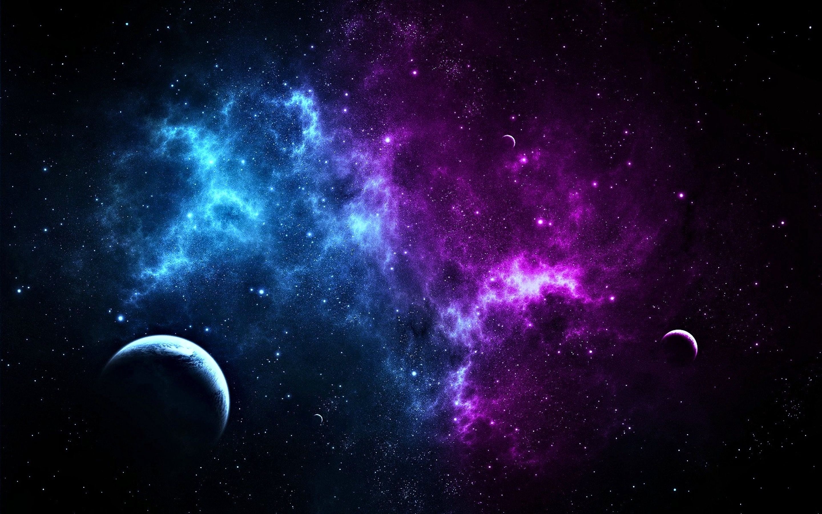 HD wallpaper blue and purple galaxy digital art space planet stars   Wallpaper Flare