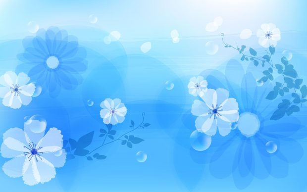 Blue Flower Wide Screen Background HD.