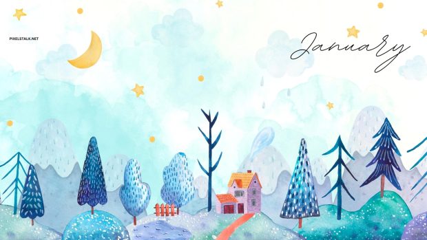 Blue January Desktop Wallpaper HD.