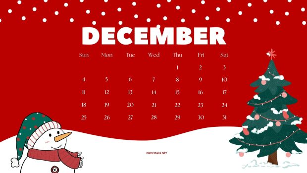 Christmas December 2022 Calendar Wallpaper HD.