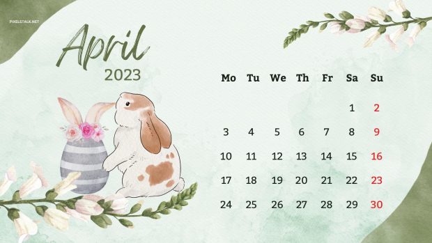 Cute April 2023 Calendar Background.