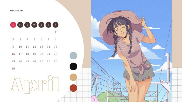Cute April 2023 Calendar Background.