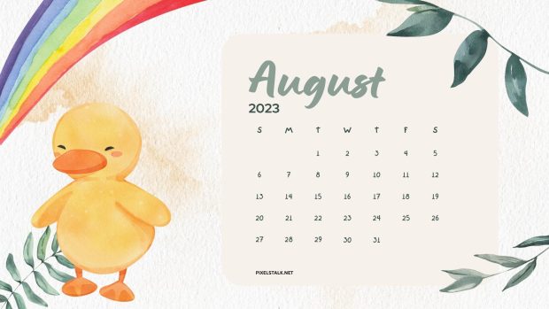 Cute August 2023 Calendar Wallpaper HD.