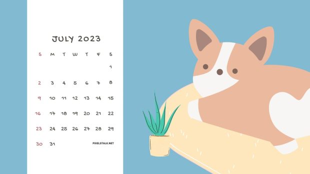 Cute July 2023 Calendar Wallpaper HD.