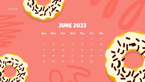 Cute June 2023 Calendar Background.