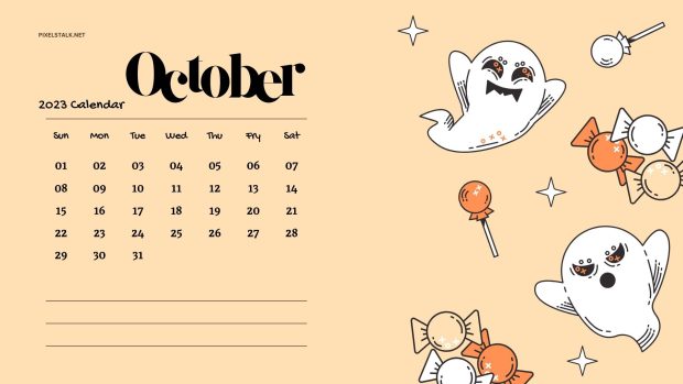 Cute October 2023 Calendar Backgrounds HD.