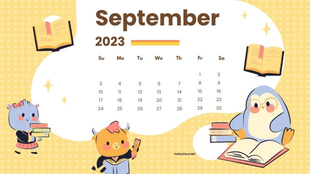 Cute September 2023 Calendar Background.