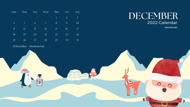December 2022 Calendar Desktop Background.
