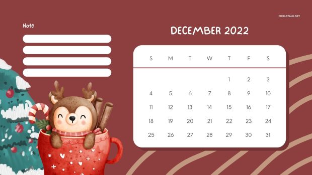 December 2022 Calendar Desktop Wallpaper.