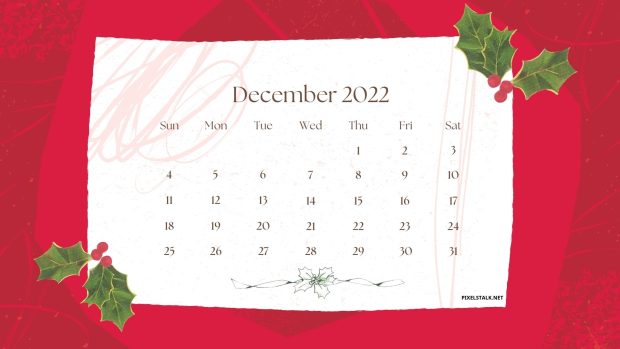 December 2022 Calendar Wallpaper HD 1080p.