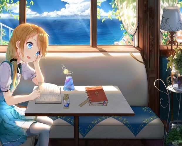 Desktop Anime Cafe Background HD.