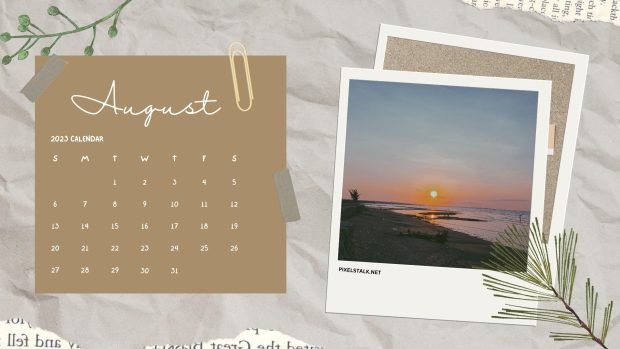 Desktop August 2023 Calendar Wallpaper HD.