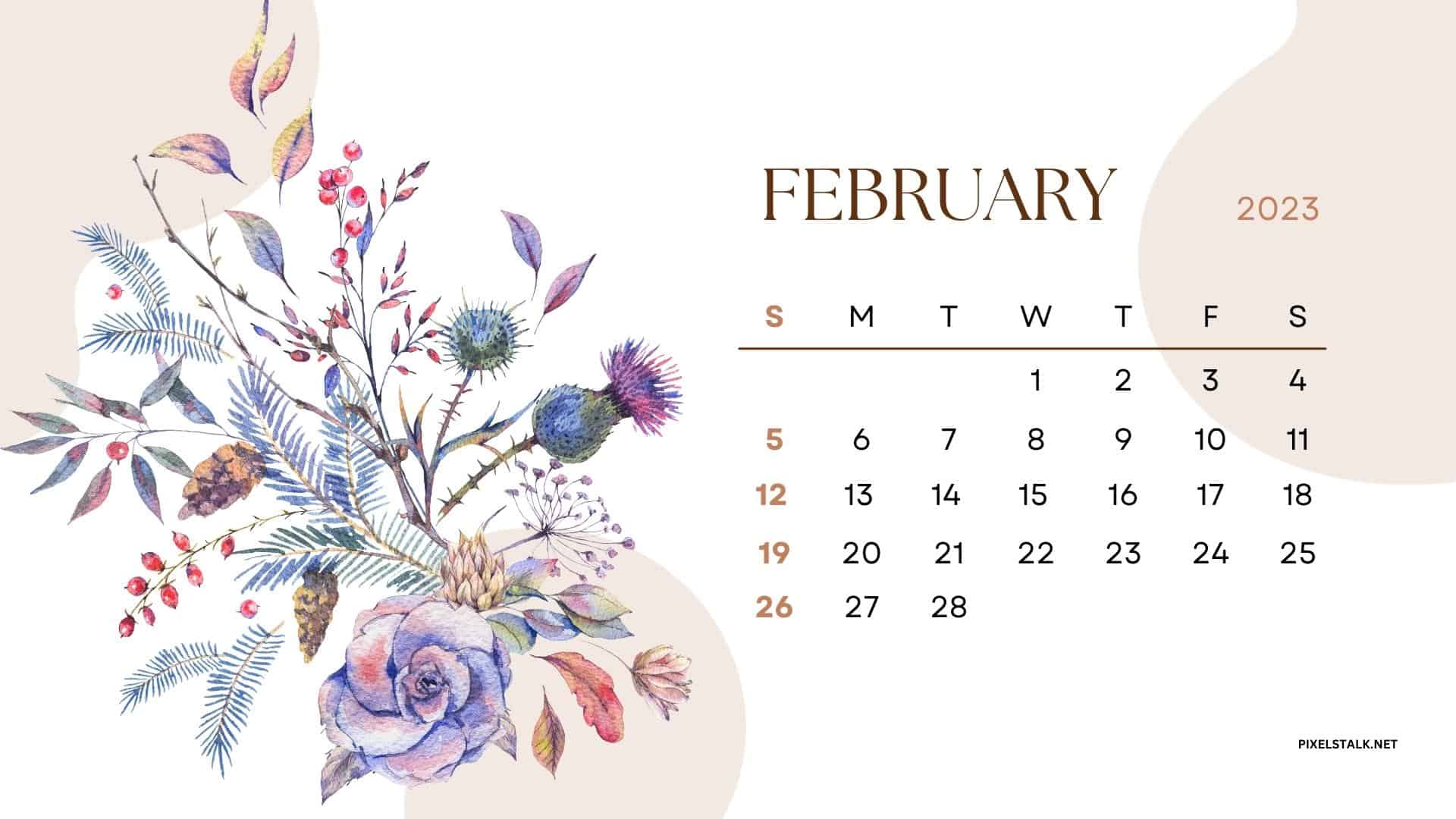 February 2023 Calendar Desktop Wallpapers - PixelsTalk.Net