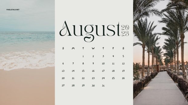 Download Free August 2023 Calendar Wallpaper HD.