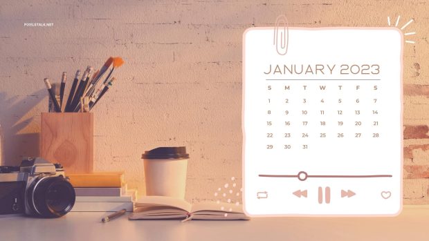 Download Free January Calendar 2023 Wallpaper HD.