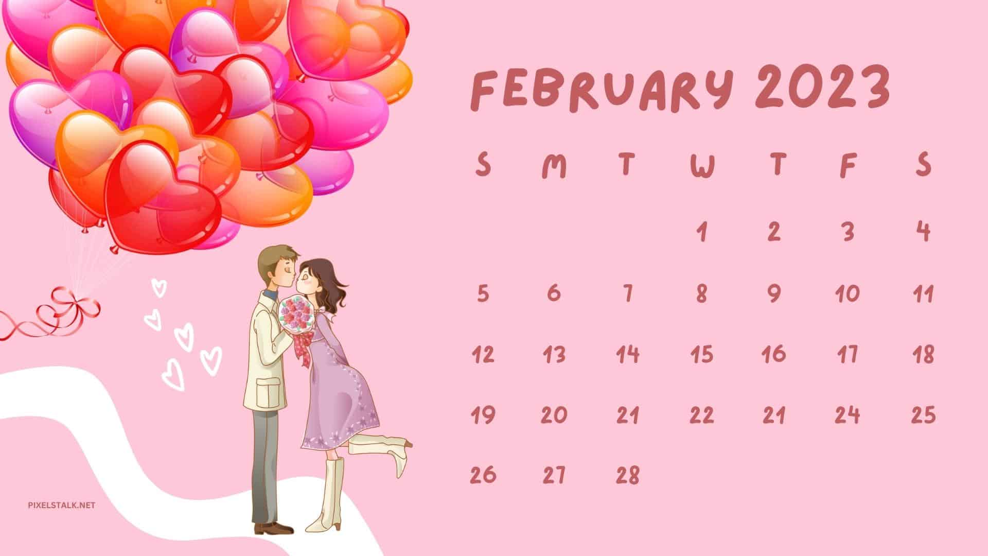 February 2023 Calendar Desktop Wallpapers - PixelsTalk.Net