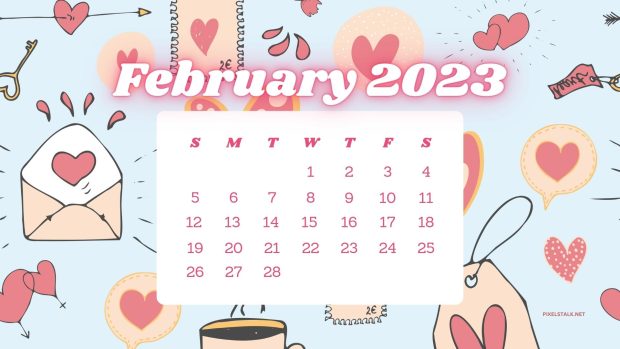 February 2023 Wallpaper HD Valentines Day.