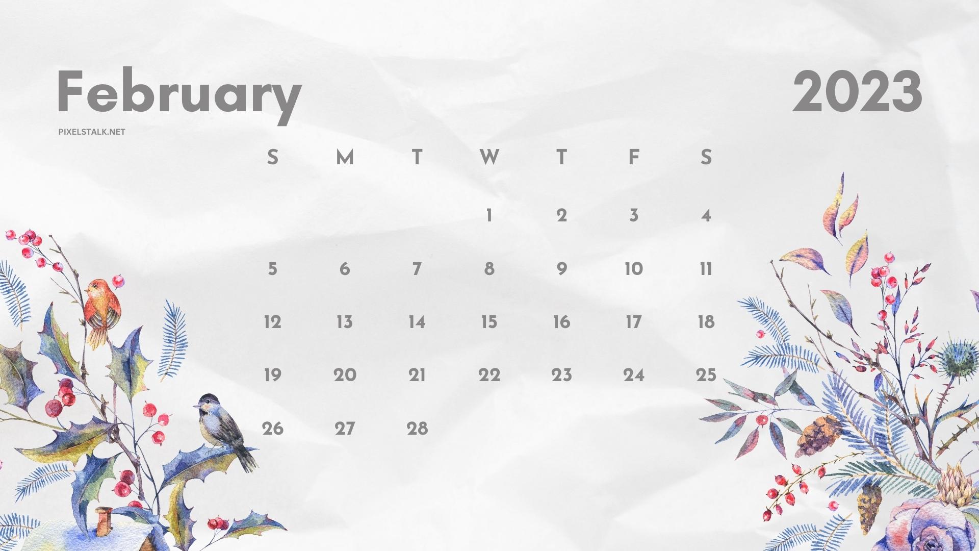 February 2023 Calendar Desktop Wallpapers  PixelsTalkNet