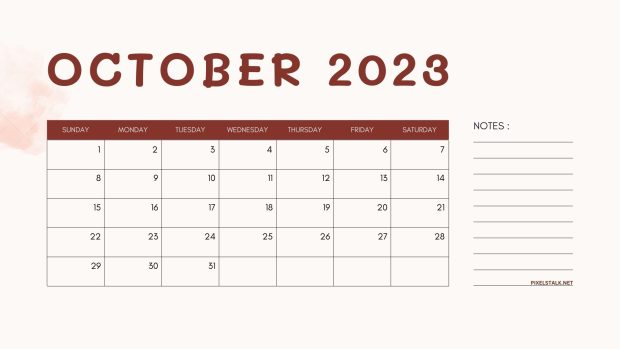 Free Download October 2023 Calendar Desktop Wallpaper (3).