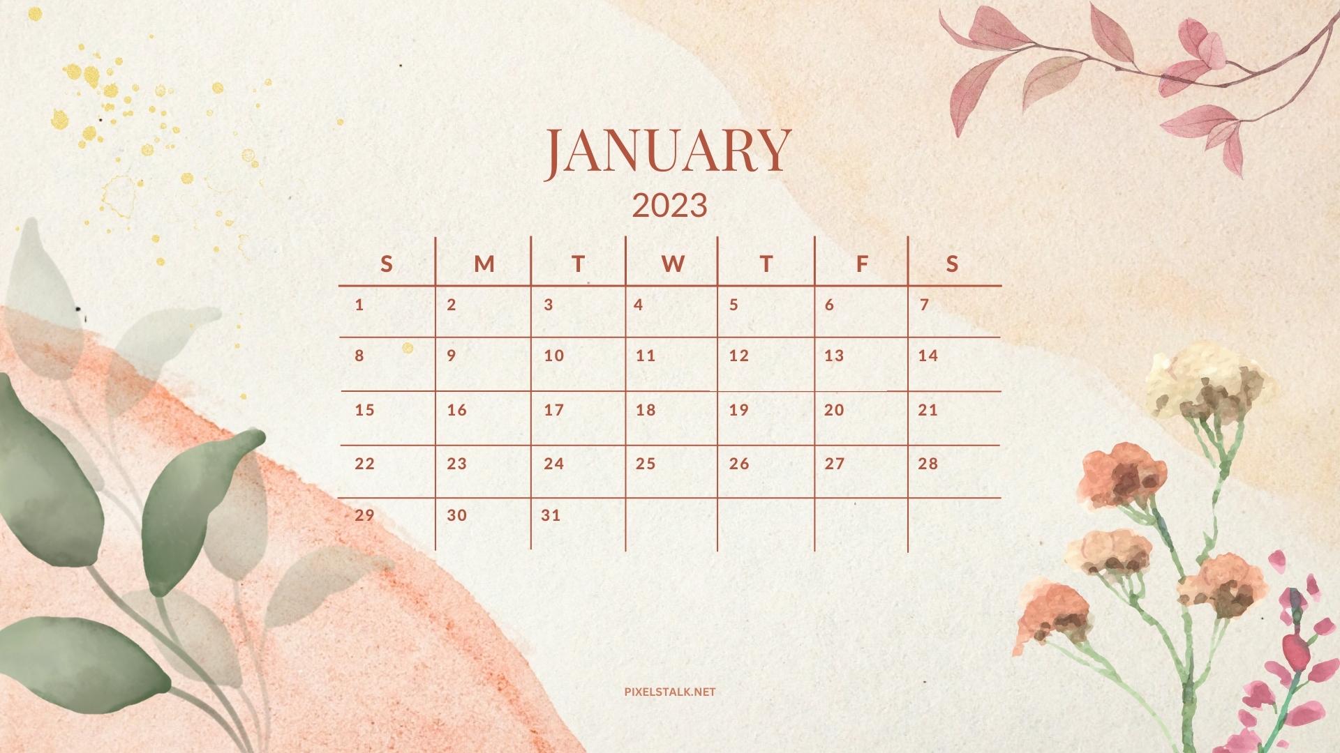 FREE JANUARY 2023 Desktop Calendar Backgrounds EASY DOWNLOAD