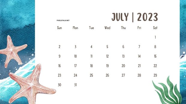 Free download July 2023 Calendar Wallpaper.