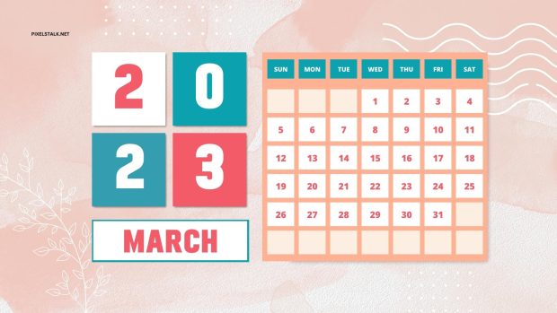 Free download March 2023 Calendar Image.